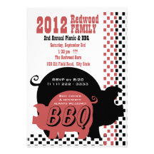 BBQ or Pig Roast Checker Custom Invite