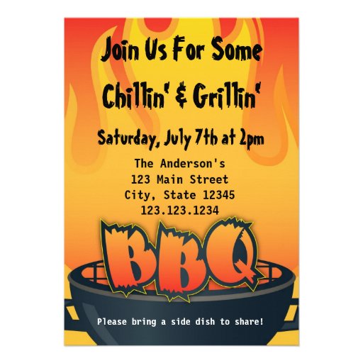 BBQ Party Invitation (front side)