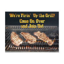 BBQ Party Invitation postcards by gravityx9 BBQ Party Invitation postcards