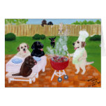 BBQ Party Labradors Greeting Cards