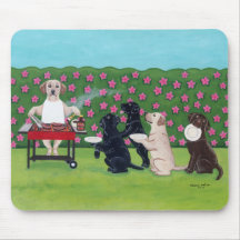BBQ Party Labs in the Azalea Garden Mouse Pads