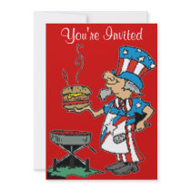 bbq patriotic invitation