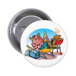 BBQ Pig Lounging Pinback Buttons