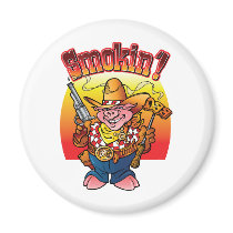 BBQ Pig Smokin'! Magnets