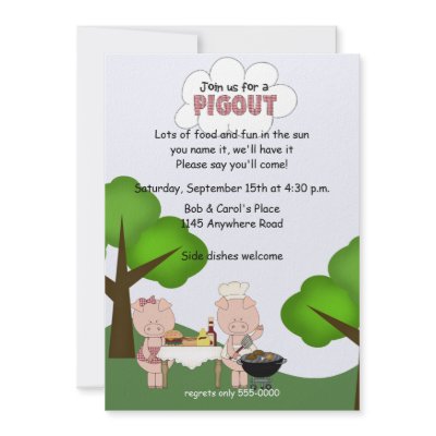 BBQ Pigout Invitation by mousearte