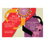 BBQ & Pool Party Flip Flop Invitation-honey