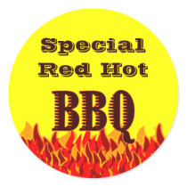 BBQ Red Flames Custom Canning Sticker stickers