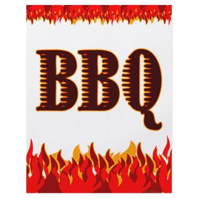 BBQ Red Flames Custom Flyer Template by momsretro