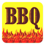 BBQ Red Flames Customizable Jar or Canning Sticker
