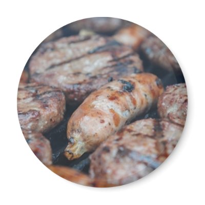 BBQ Sausages Fridge Magnets by VectorGraphics