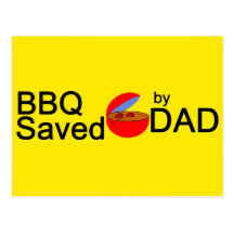 BBQ Saved by DAD Postcard