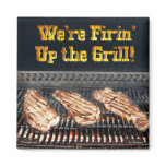 BBQ Steaks on the Grill Fridge Magnets