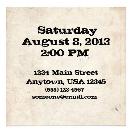 BBQ Time! (distressed paper background) Custom Invites
