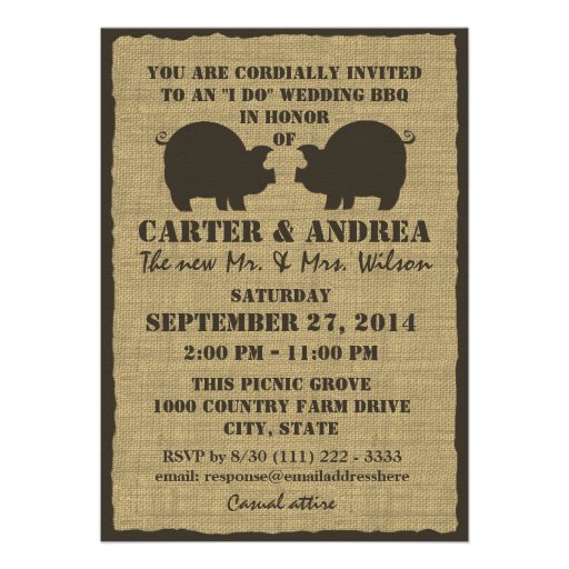 BBQ Wedding Reception Invites