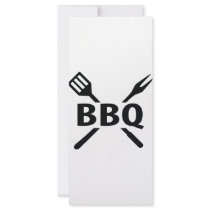 BBQ with cutlery icon rack cards