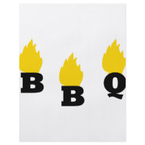 BBQ with flames icon flyers