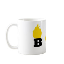 BBQ with flames icon mugs