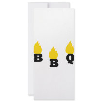 BBQ with flames icon rack cards