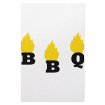 BBQ with flames icon stationery