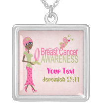 breast, cancer, women, necklace, awareness, Halskæde med brugerdefineret grafisk design
