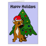 BC- Boxer Mix Puppy Happy Holidays Card