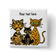 BC- Crazy Cats Custom Button button