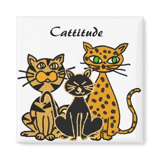BC- Funny Cats Cattitude Magnet