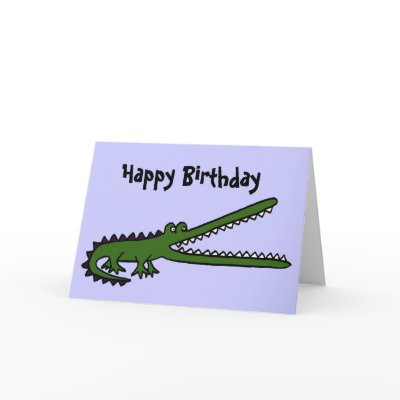 BC- Funny Crocodile Birthday Card by inspirationrocks