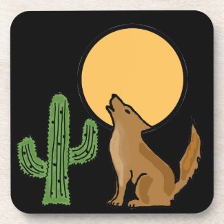 BC- Howling Coyote Cork Coaster Set