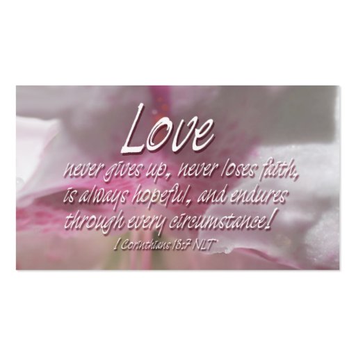 BC Love Scriptures Business Cards (front side)