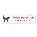 BC- Proud parent of a rescue dog sticker Bumper Stickers