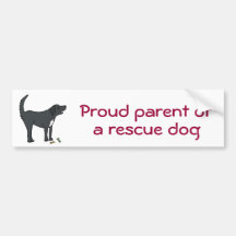 BC- Proud parent of a rescue dog sticker Bumper Stickers