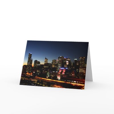 [ BD ] Melbourne cityscape by night Card by boudidesign