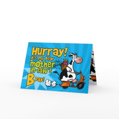 bd scooter cow - mother-in-law greeting card by cfkaatje