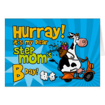 bd scooter cow - step mom greeting cards