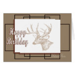 Bday-personalizar del Whitetail Tarjeton