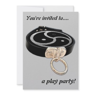 BDSM EMBLEM and Collar Personalized Invitations by bdsm_emporium