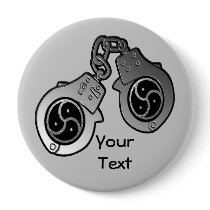 BDSM EMBLEM and Hand Cuffs Pinback Button