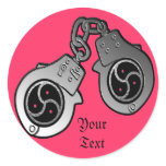 BDSM EMBLEM and Hand Cuffs Round Stickers