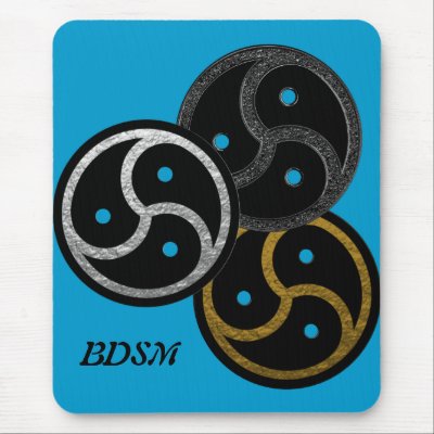 BDSM EMBLEM CHROME, SILVER and GOLD  - Mousepad by bdsm_emporium