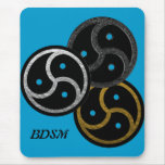 BDSM EMBLEM CHROME, SILVER and GOLD  - Mousepad