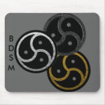 BDSM EMBLEM CHROME, SILVER and GOLD  - Mousepad