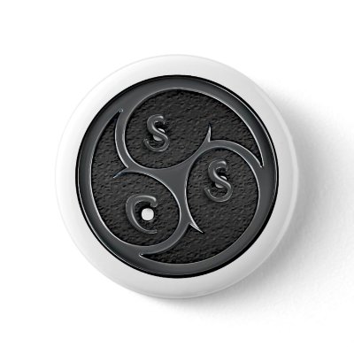 BDSM / SSC Triskel Pinback Button by SlaveForBondage
