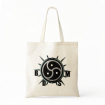 BDSM Symbol and Metal Spiked Collar Tote Bags