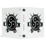 BDSM Symbol and Metal Spiked Collar 3 Ring Binder