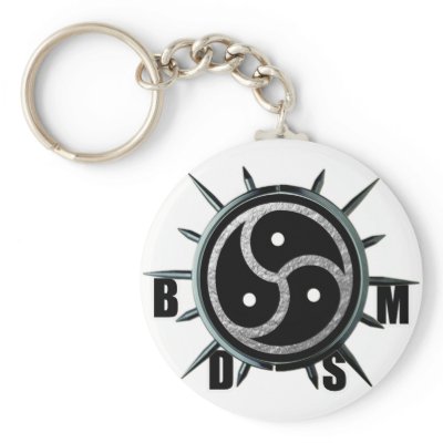 BDSM Symbol and Metal Spiked Collar Keychains by bdsm_emporium