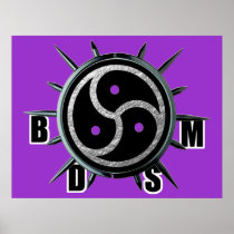 BDSM Symbol and Metal Spiked Collar Print
