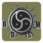 BDSM Symbol and Metal Spiked Collar Square Sticker