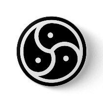 BDSM Symbol Black and White Pinback Buttons