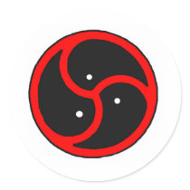 BDSM symbol black~red Round Stickers